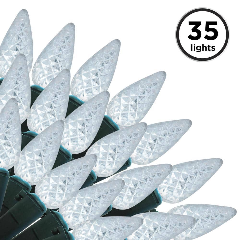 12.25 ft. 35-Count LED C6 Pure White Christmas Lights - Hercitys
