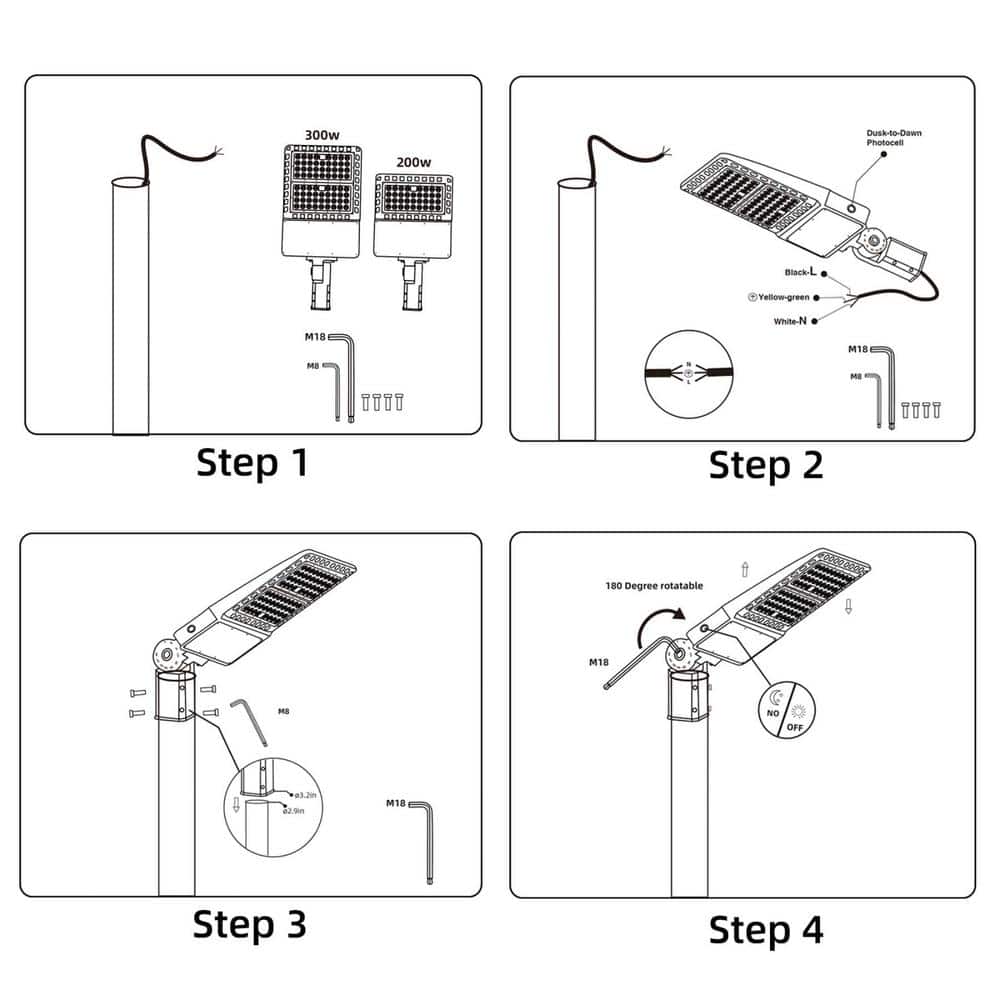 1500-Watt Equivalent Integrated LED Parking Lot Area Light,5000K Slip Fitter,39000 Lumens Dusk to Dawn Commercial Light - Hercitys