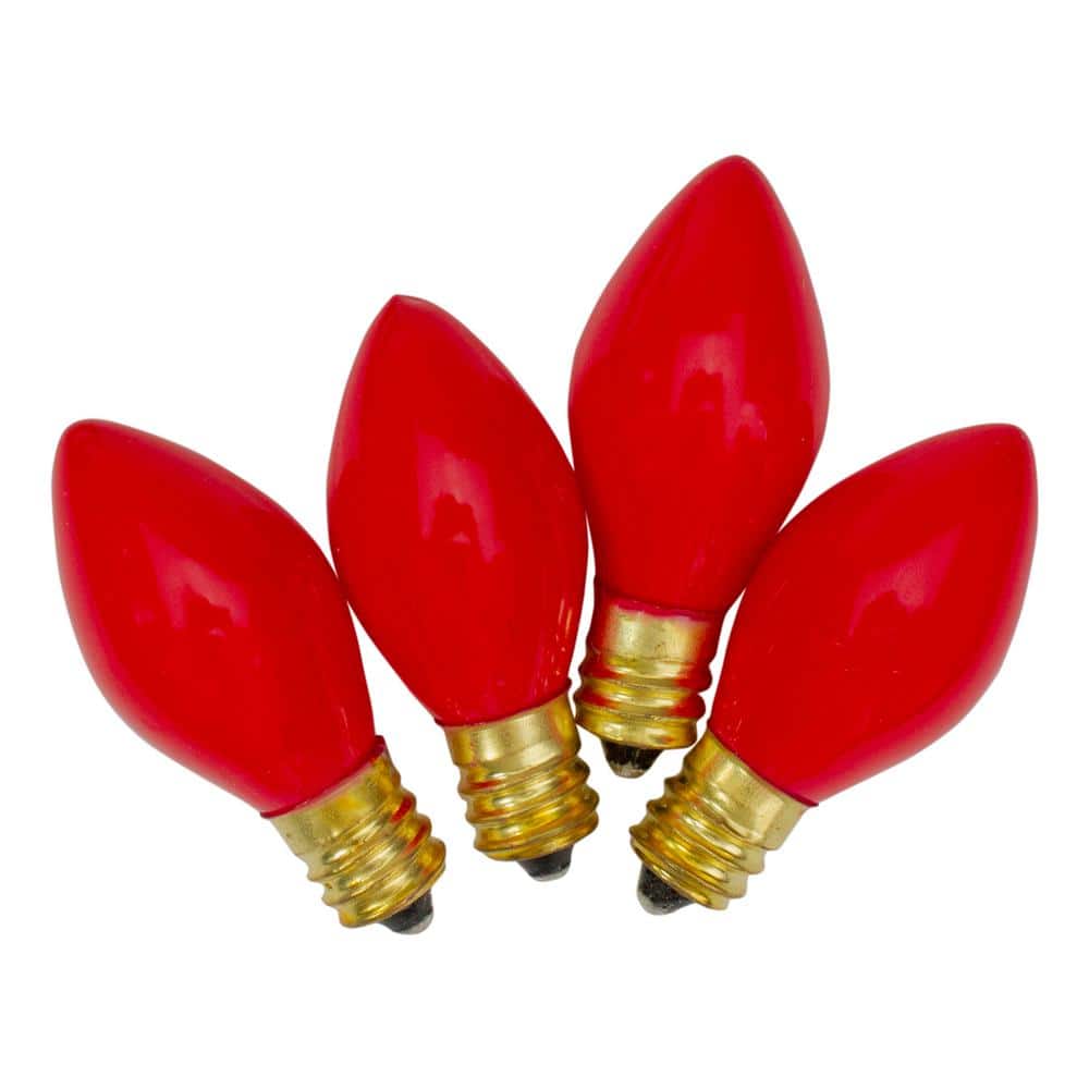 2 in. C7 Red Opaque Christmas Replacement Bulbs (Set of 4) - Hercitys