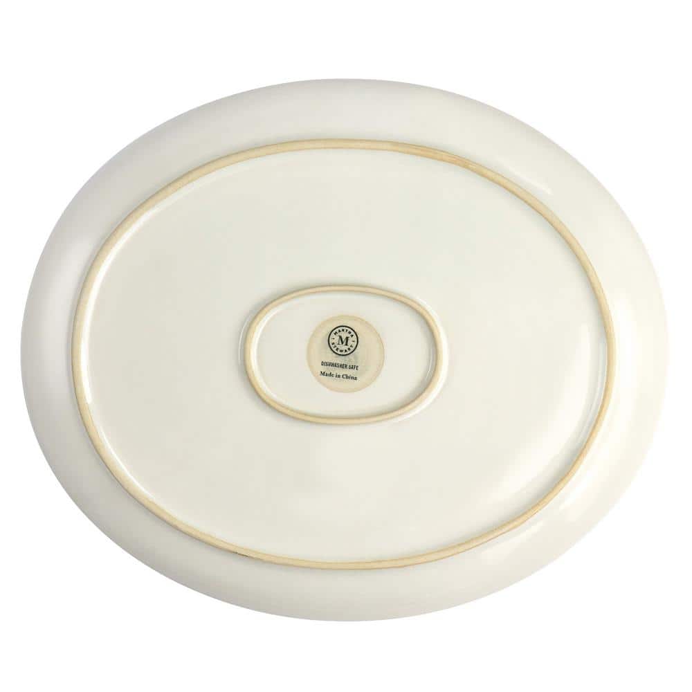 11.5in. Blue Reactive Glaze Stoneware Oval Serving Platter - Hercitys