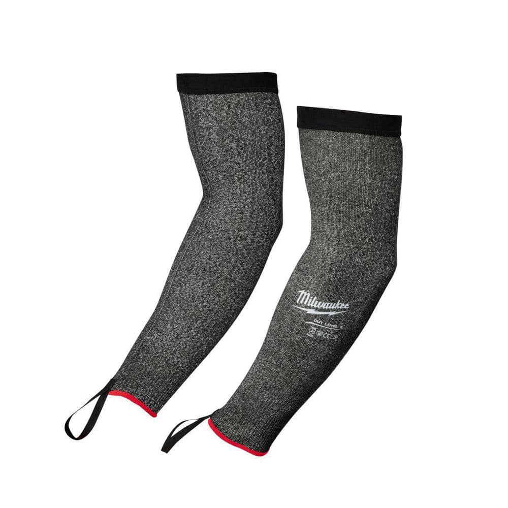 16 in. Black 4-Way Stretch Cut 5 Resistant Protective Arm Sleeves - Hercitys