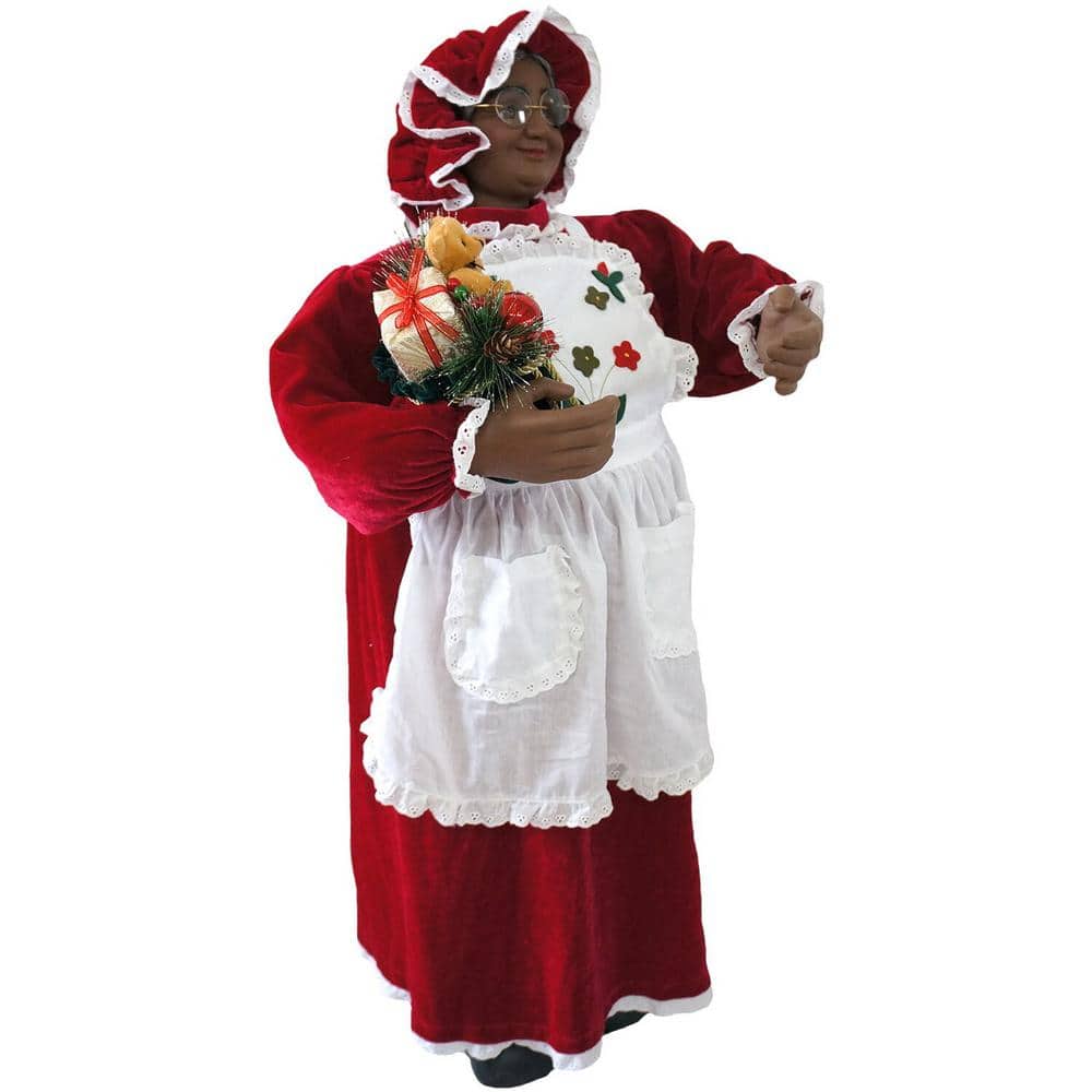 36 in. Christmas Music and Motion Mrs. Claus with Apron - Hercitys
