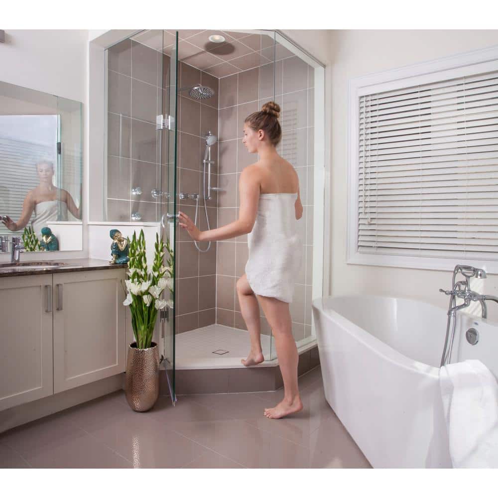 2-in-1 ABS Drain 4 in. x 4 in., Nickel - Hercitys