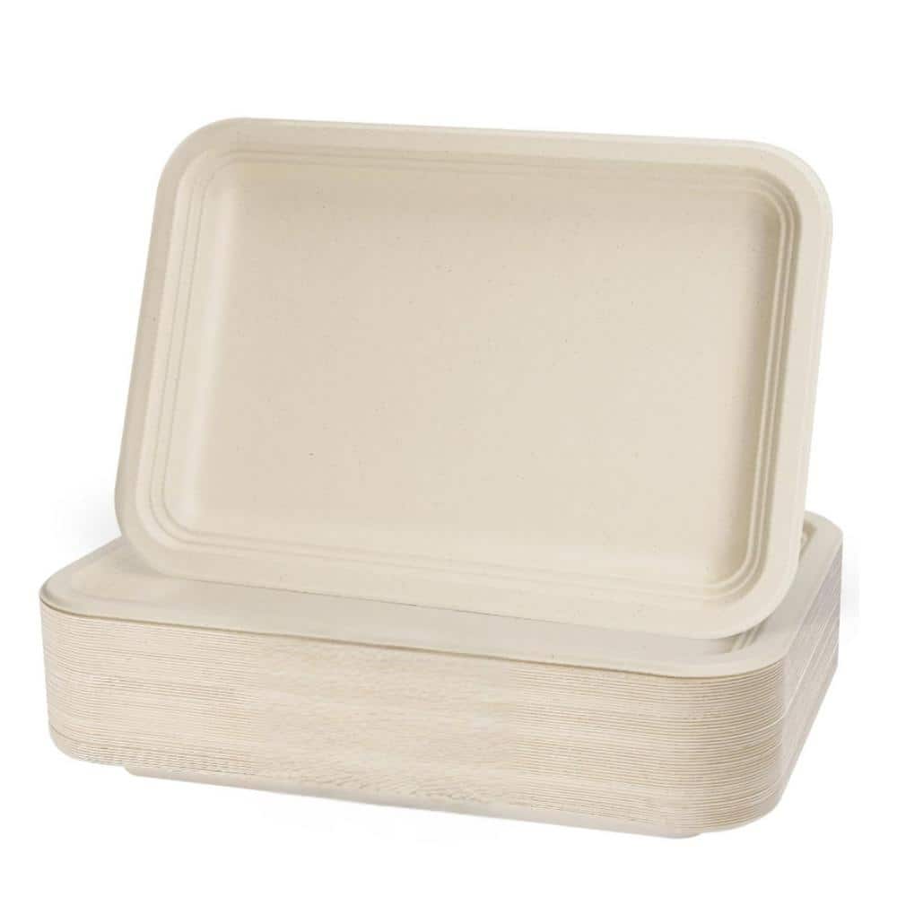 14 in. Compostable Disposable Paper Plate [50-Pack] - Hercitys