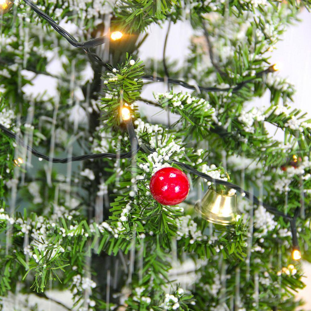 29 in. Snowing Musical Christmas Tree with Red Base and Snow Function - Hercitys