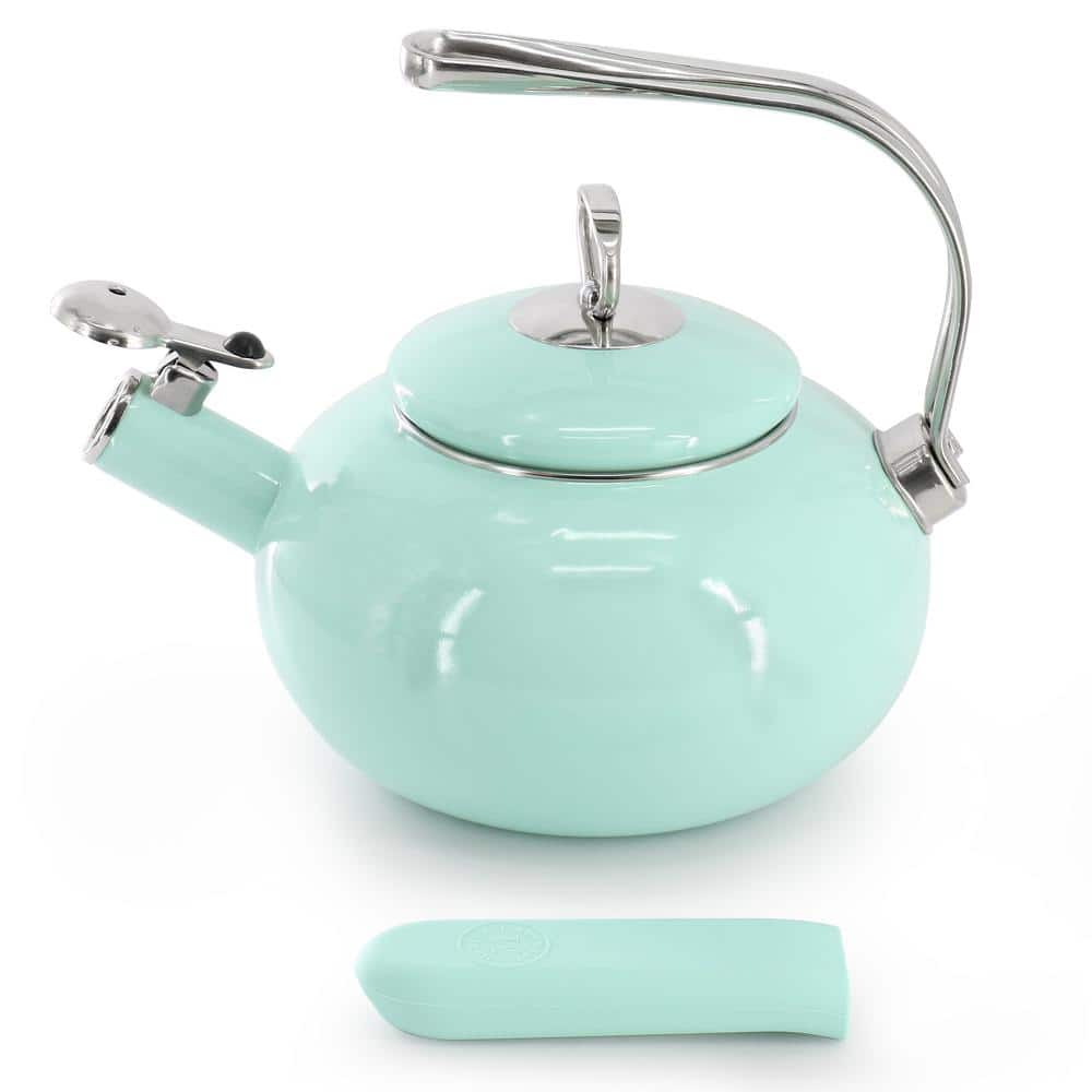 1.5 Quart 6 Cup Enamel on Steel Tea Kettle in Martha Blue - Hercitys