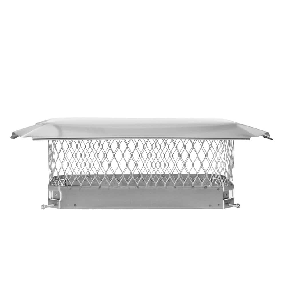 18 in. x 9 in. Bolt-On Single Flue Chimney Cap in Stainless Steel - Hercitys