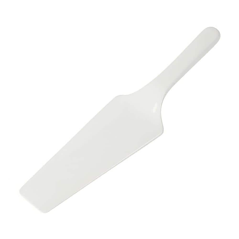 12 in. Single Tier White Ceramic Round Cake Stand with Server - Hercitys