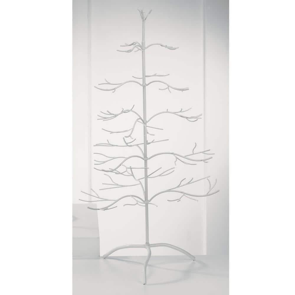 36 in. White Metal Ornament Tree with Hanging Branches - Hercitys