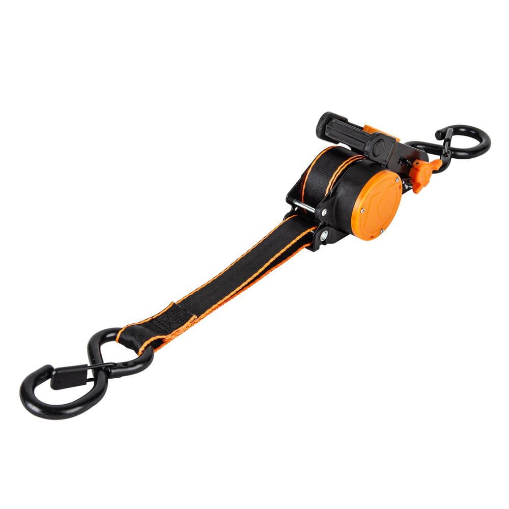 1 in. x 10 ft. Retractable Ratchet Tie Down (2-Pack) - Hercitys