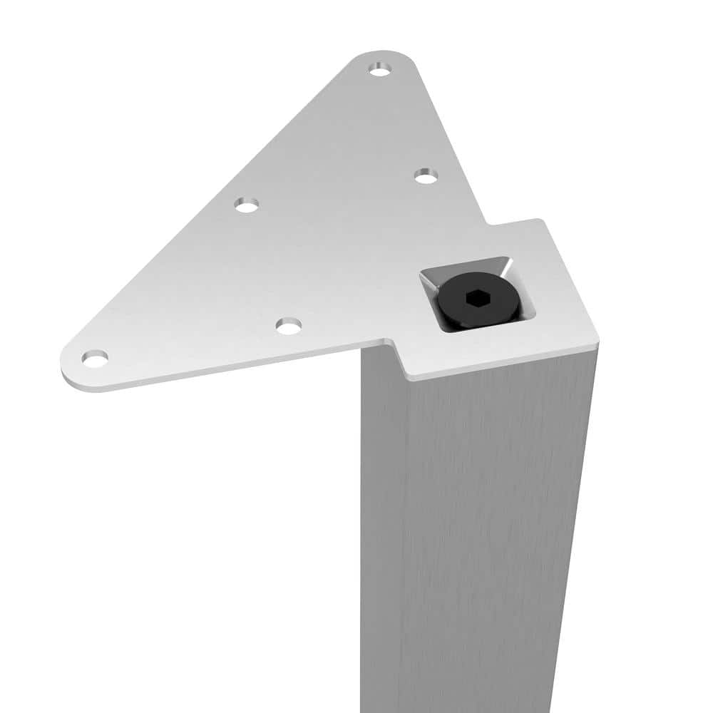 (4-Pack) 11 3/4 in. (300 mm) Stainless Steel Metal Square Furniture Leg with Leveling Glide - Hercitys