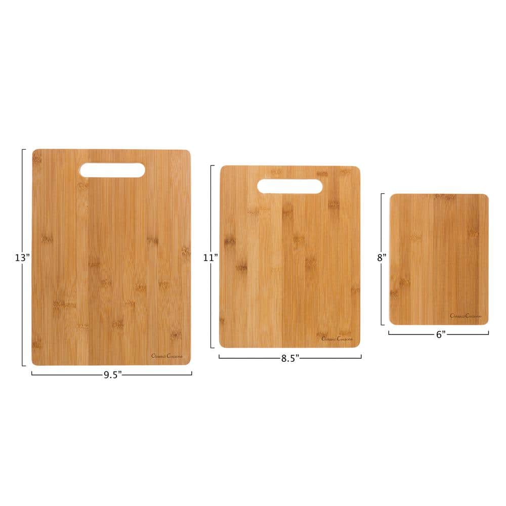 3-Piece Wooden Bamboo Cutting Board Set - Hercitys