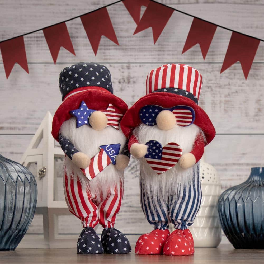 12.25 in. Patriotic Heart 4th of July Americana Gnome - Hercitys