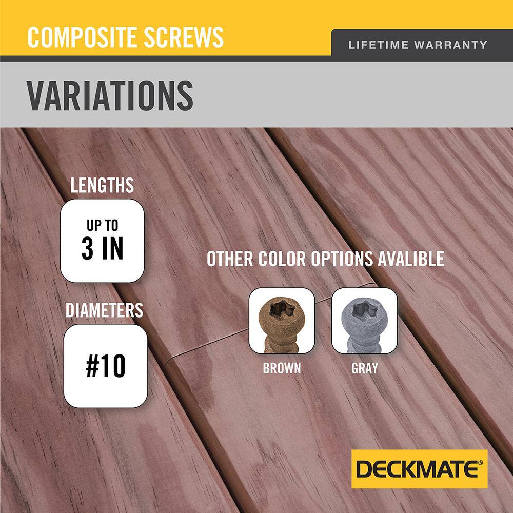 2-Pack #10 x 3 in. Red Star Drive Pan-Head Composite Deck Screws (10 lb. / 620-Piece) - Hercitys