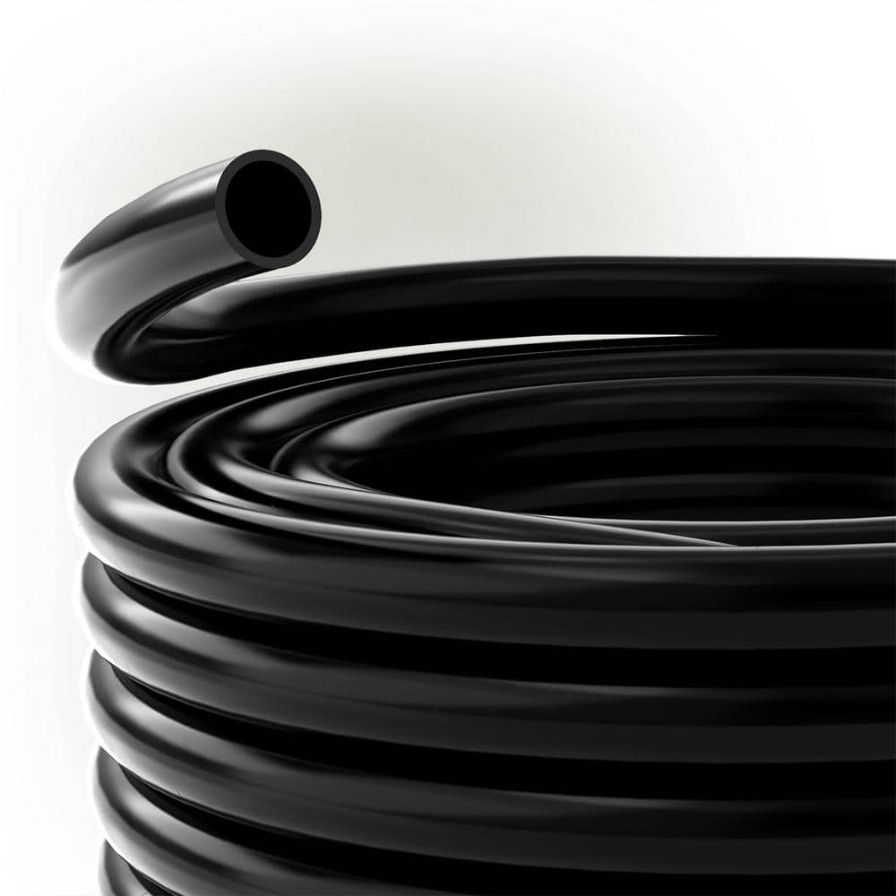 3/4 in. I.D. x 1 in. O.D. x 100 ft. Black Flexible Vinyl Tubing for Koi Ponds, AC, Pump Discharge and More - Hercitys