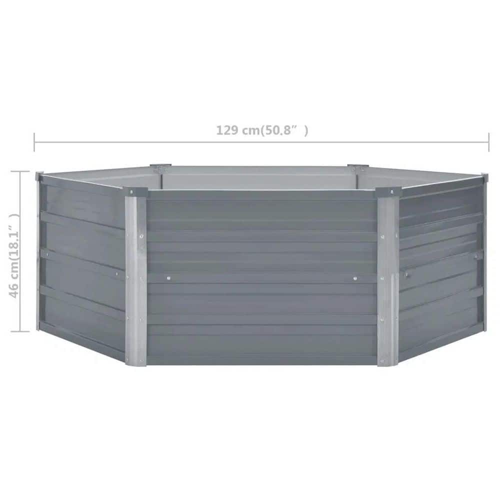 50.8 in. x 50. 8 in. x 18. 1 in. Raised Garden Bed, Metal Galvanized Steel, Gray - Hercitys