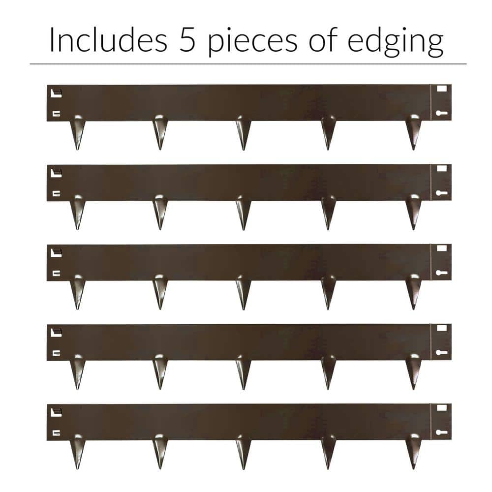 39 in. x 4 in. Brown Steel Landscape Edging (5-Pack) - Hercitys