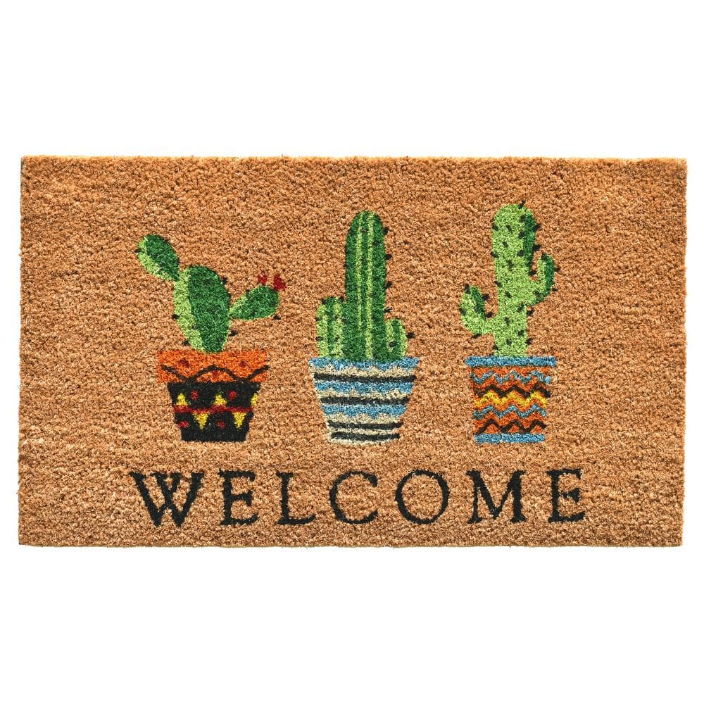 17 in. x 29 in. Cactus Welcome Door Mat - Hercitys