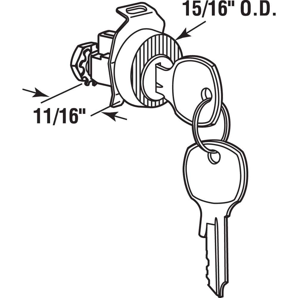 1 in. Dia. 90-Degree Diecast Construction Face, Nickle Plated Mailbox Lock, No Cams, Auth-Florence, Opens CW - Hercitys