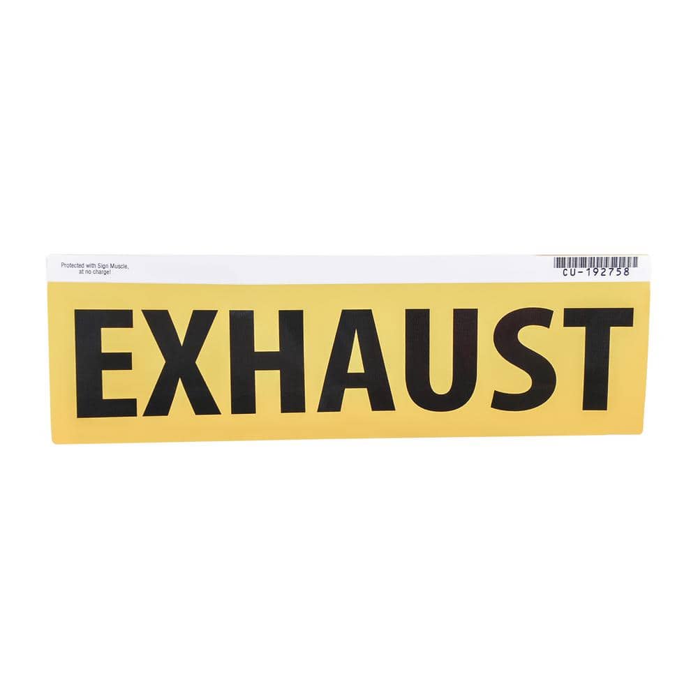 3 in. x 11.5 in. Yellow Exhaust Gas Safety Decal - Hercitys