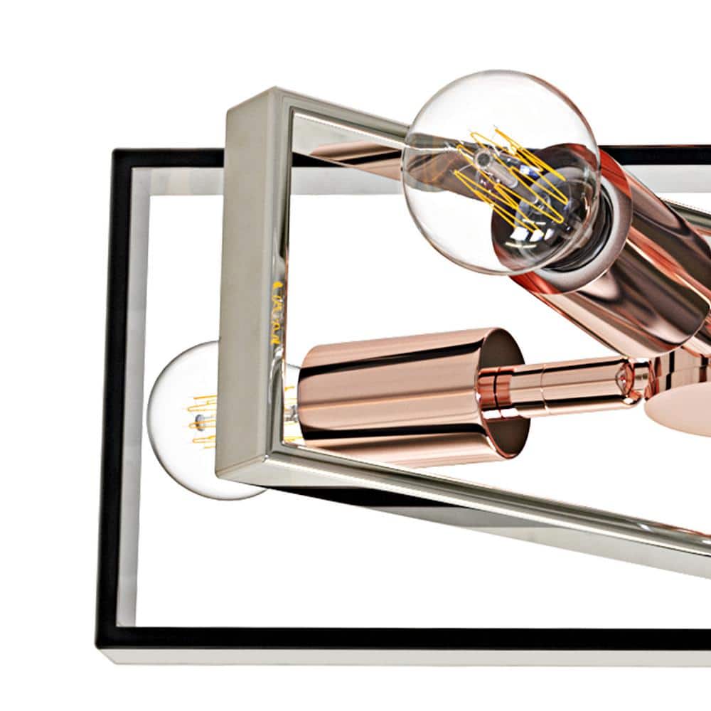 15 in. 4-Light Rose Gold Modern Semi Flush Mount - Hercitys