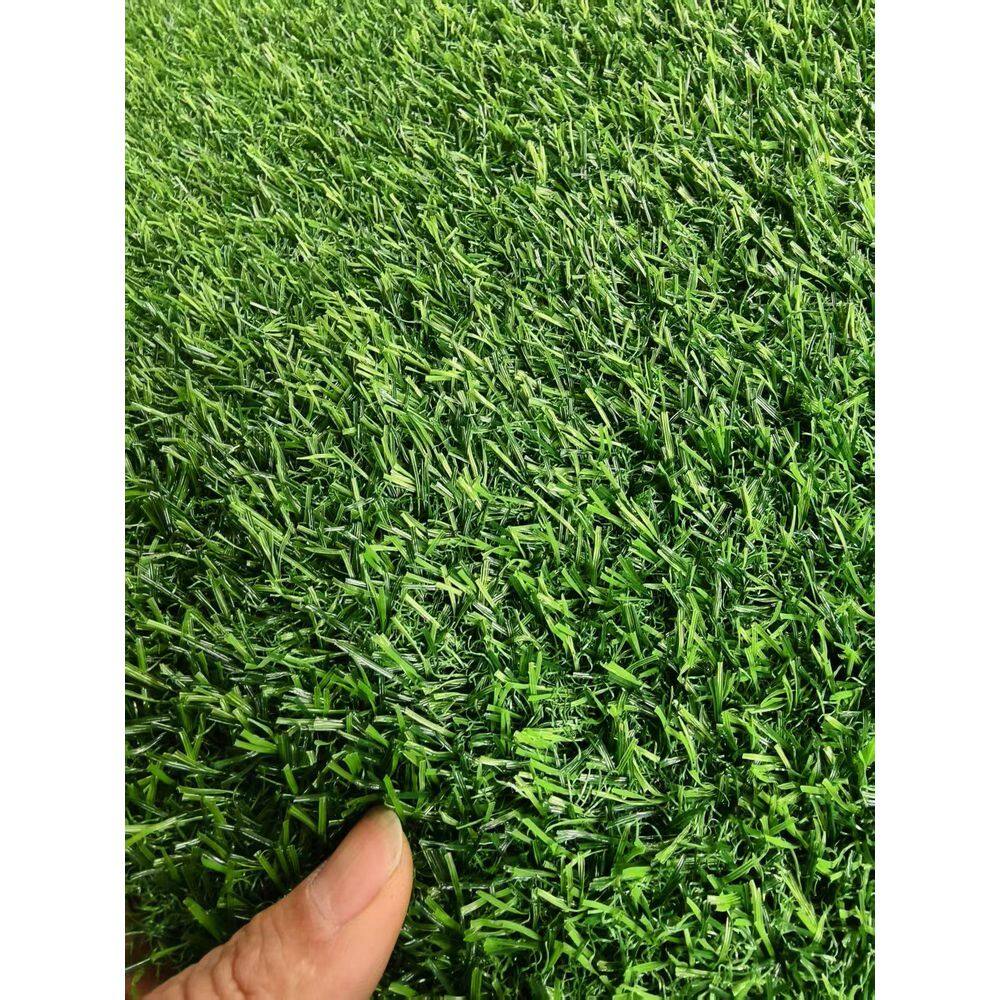 3 ft. x 32 ft. Outdoor Garden Fence Artificial Turf Large Carpet with Drainage Holes in Green - Hercitys