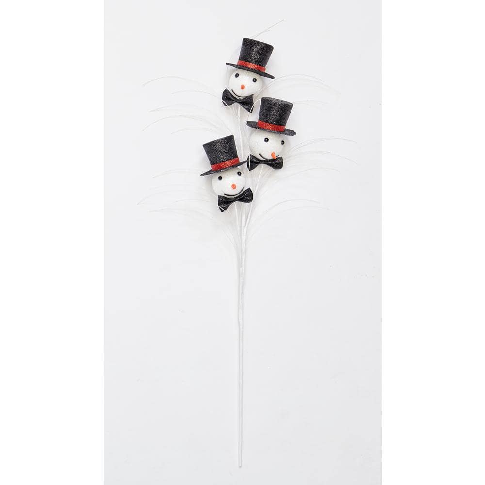 29.5 in. Christmas Snowman with Tophat and Bowtie Arrangement Spray, Set of 3 - Hercitys