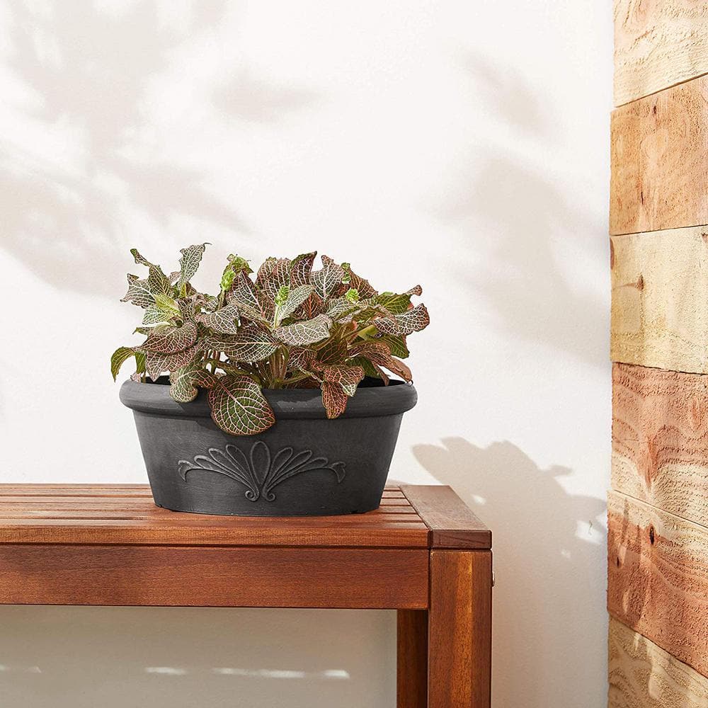 10 in. x 3-1/2 in. Dark Charcoal PSW Bulb Pan Pot - Hercitys