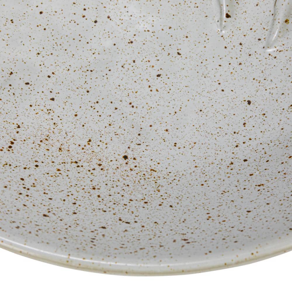 13.75 in. 91.3 fl.oz White Speckled Stoneware Octopus Serving Bowl - Hercitys