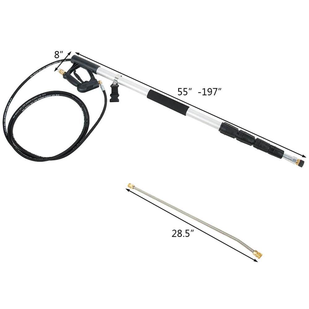 18 ft. Telescoping Pressure Washer Extension Wand Kit with 5 Spray Nozzles - Hercitys