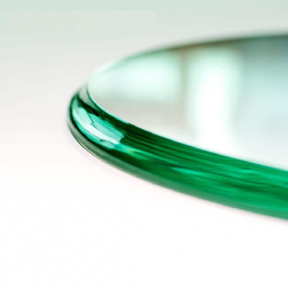 20 in. Clear Round Glass Table Top, 1/2 in. Thickness Tempered Ogee Edge Polished - Hercitys