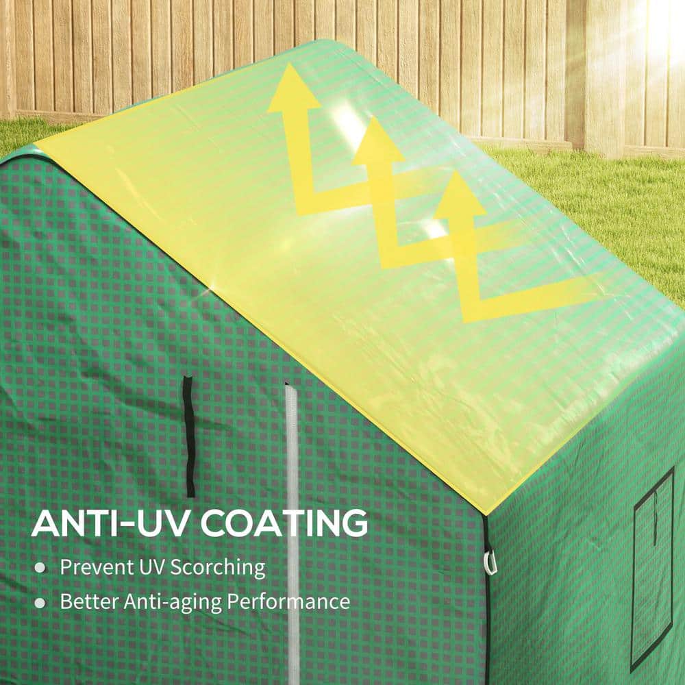 55 in. x 56.25 in. x 74.75 in.  Polyethylene (PE) Green and White Greenhouse Cover - Hercitys