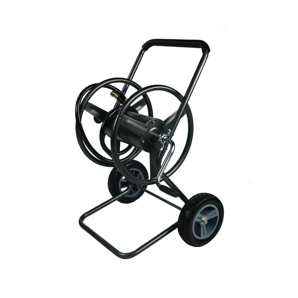 200 ft. Hose Capacity Hammertone Grey Heavy-Duty 2 Wheel Hose Reel Cart with Flat Free Wheels - Hercitys