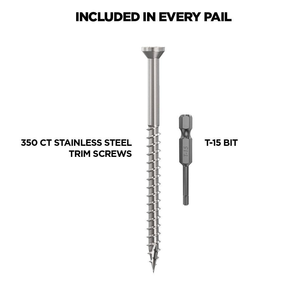 3 in. #8 316 Stainless Steel Premium Star Drive Trim Screws (350-Count) - Hercitys