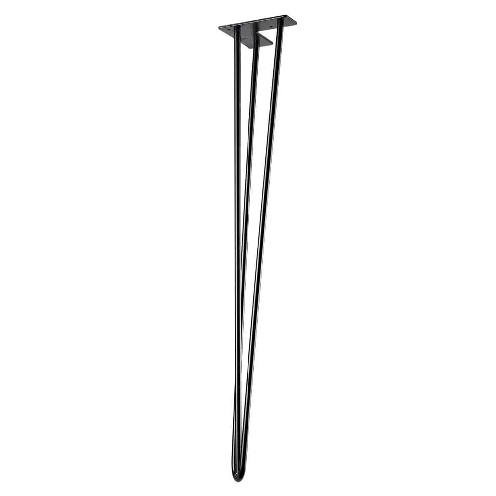 28 in. Black Matte Steel Hairpin Table Legs (4-Pack) - Hercitys