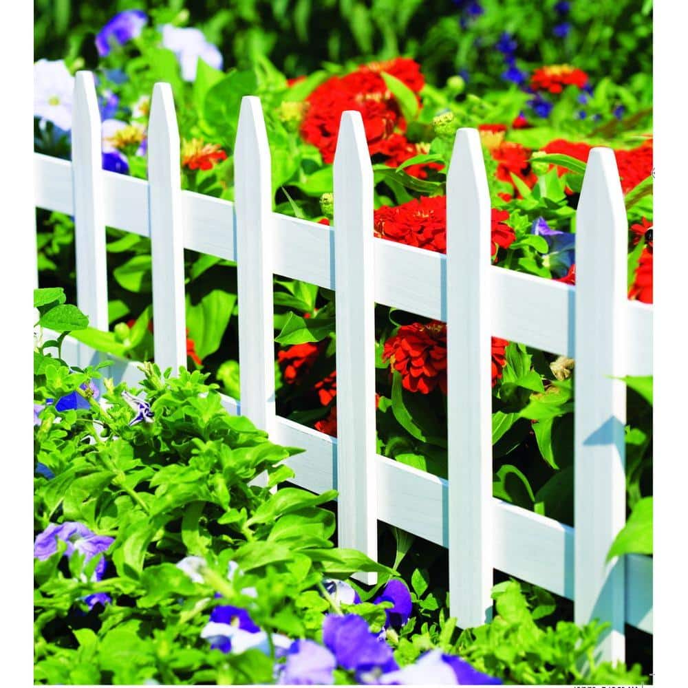 18 in. H 36 in. W Wood Picket Garden Fence (12-Pack) - Hercitys