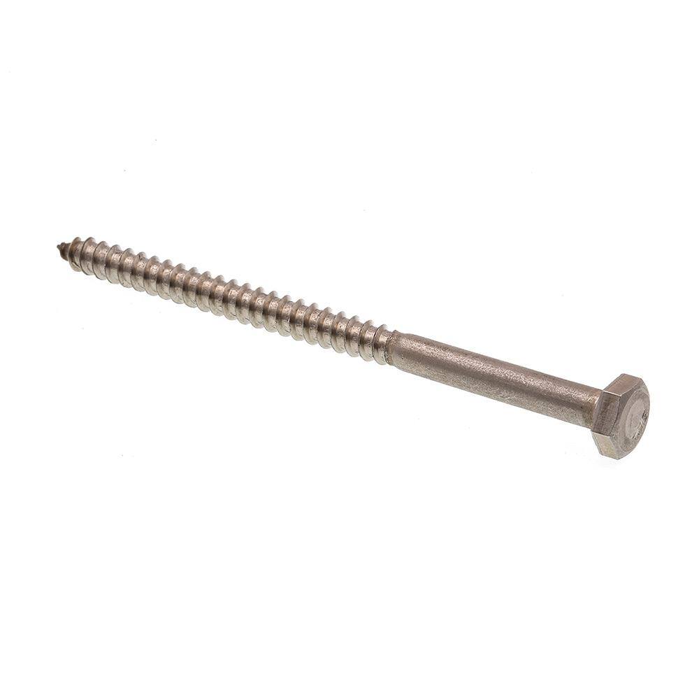 1/4 in. x 4 in. Grade 18-8 Stainless Steel Hex Lag Screws (25-Pack) - Hercitys