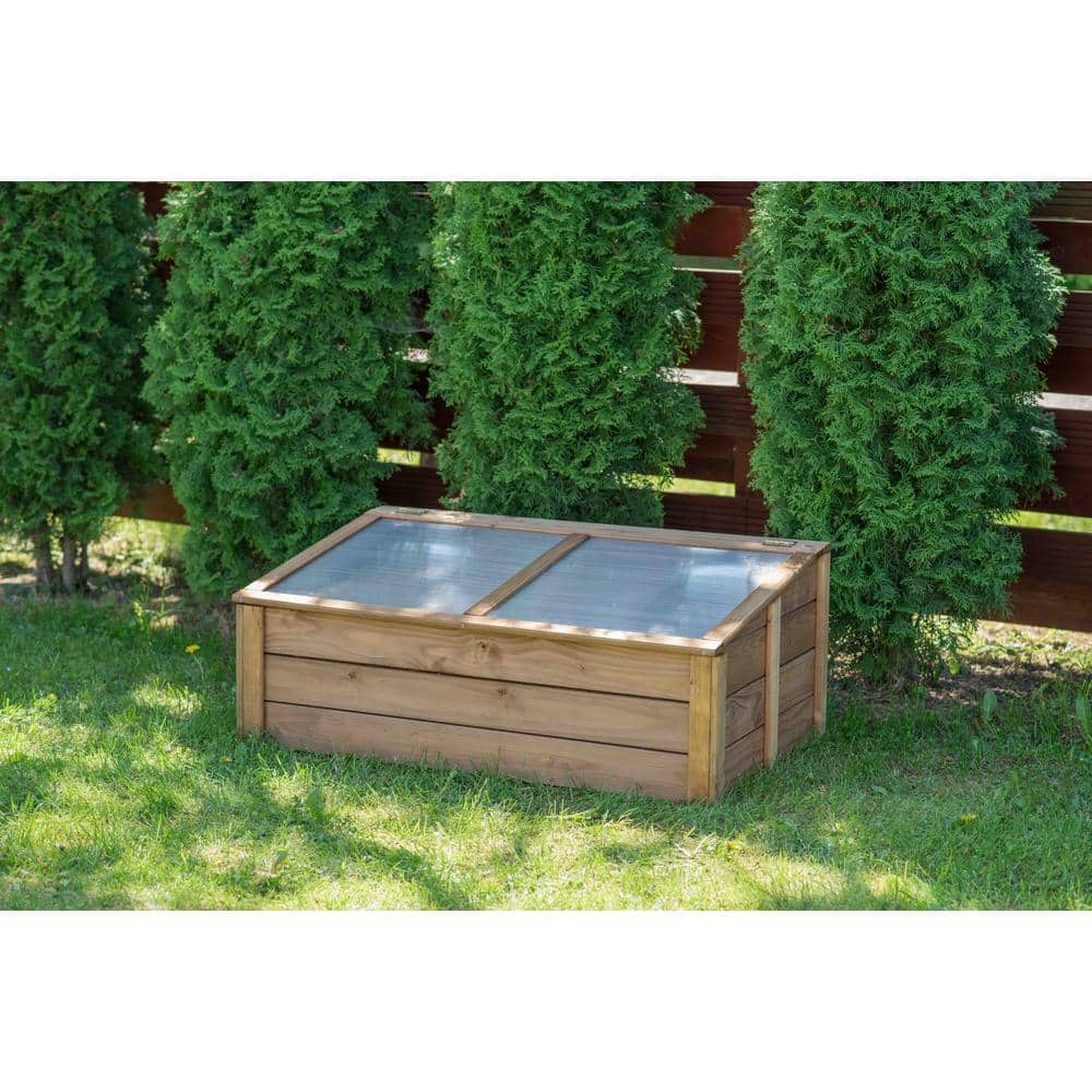 39.4 in.W x 23.6 in. D x 15.4 in. H Wooden Cold Frame - Hercitys
