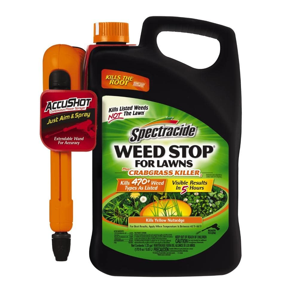 1.33 Gal. Weed Stop for Lawns with Accushot Sprayer Ready-To-Use Weed Plus Crabgrass Killer - Hercitys