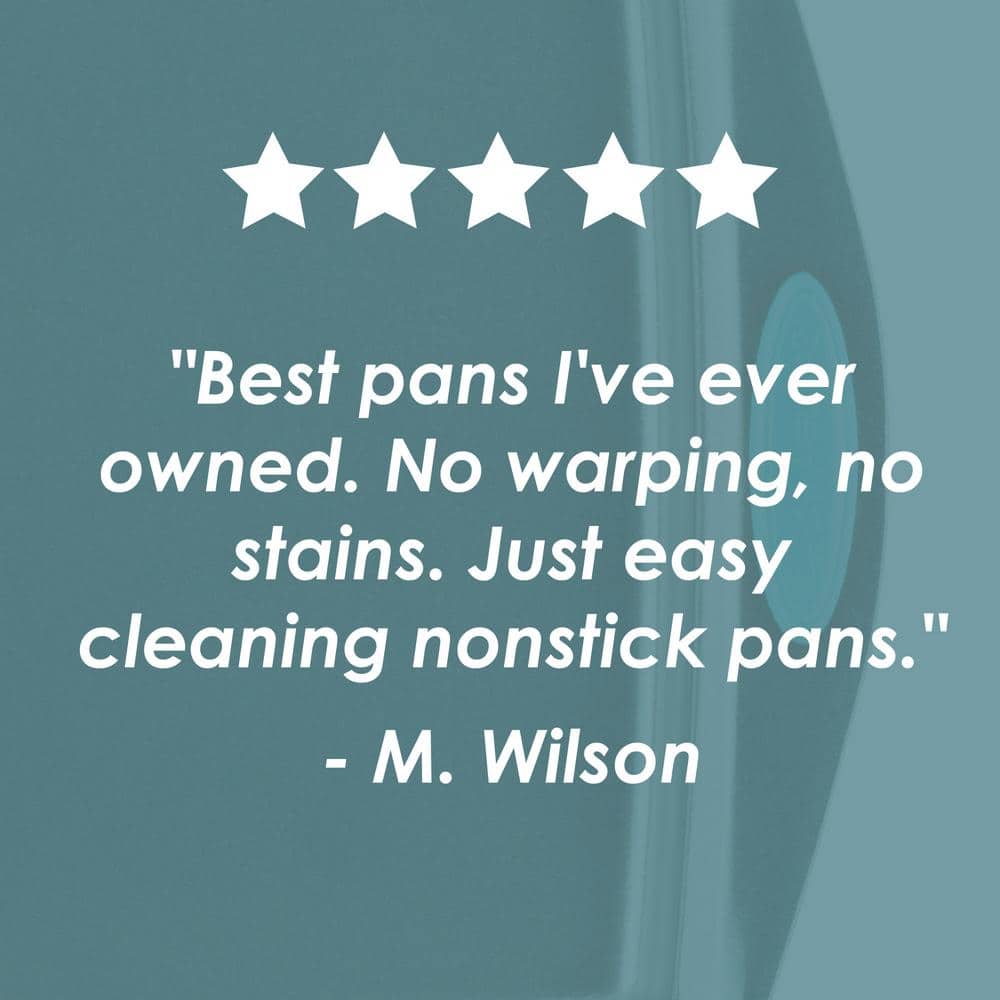 3-Piece Gray Nonstick Bakeware Cookie Pan Set with Agave Blue Silicone Grips - Hercitys