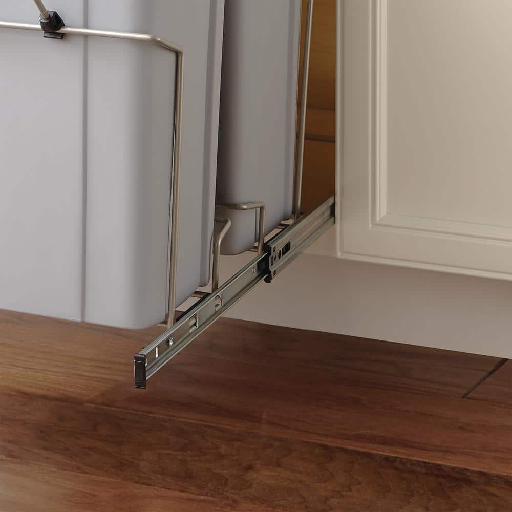 18-13/16 in. H x 14-3/8 in. W x 22 in. D 28.75 Qt. In-Cabinet Double Bottom-Mount Pull-Out Trash Can - Hercitys