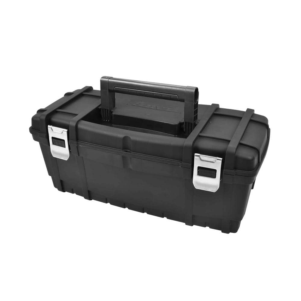 24 in. Black Plastic Tool Box - Hercitys