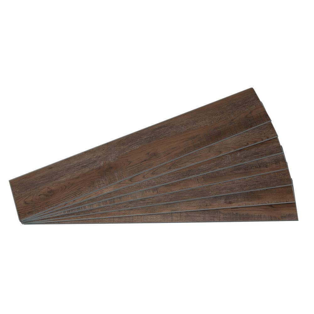 47 in. L x 7.2 in. W Oak Mocha No Grout Vinyl Wall Tile (16.3 sq. ft./case) - Hercitys