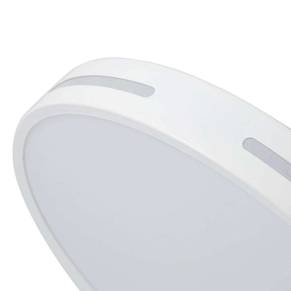 15.74 in. Round LED Flush Mount Ceiling Light 36-Watt Close to Ceiling Light with PS Shade, White - Hercitys