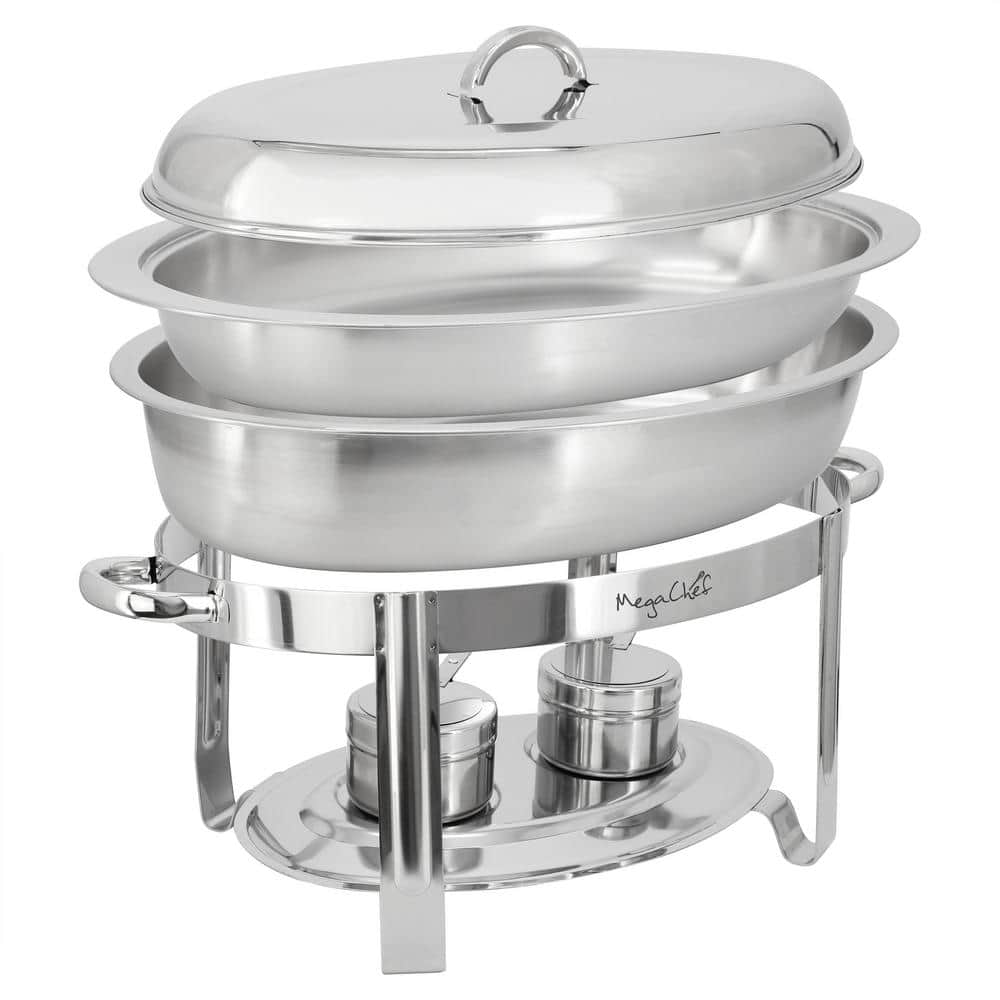 5.8 qt. Stainless Steel Oval Professional Chafing Dish/Food Warmer/Buffet Server Serving Dish - Hercitys