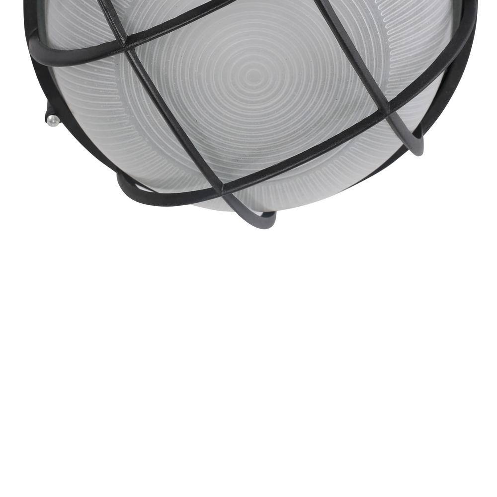 1-Light Integrated LED Flush Mount Ceiling Light in Black - Hercitys