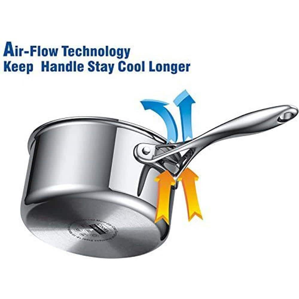 12 in. Multi-Ply Clad Stainless Steel Wok with Lid, Silver, Induction Compatible - Hercitys