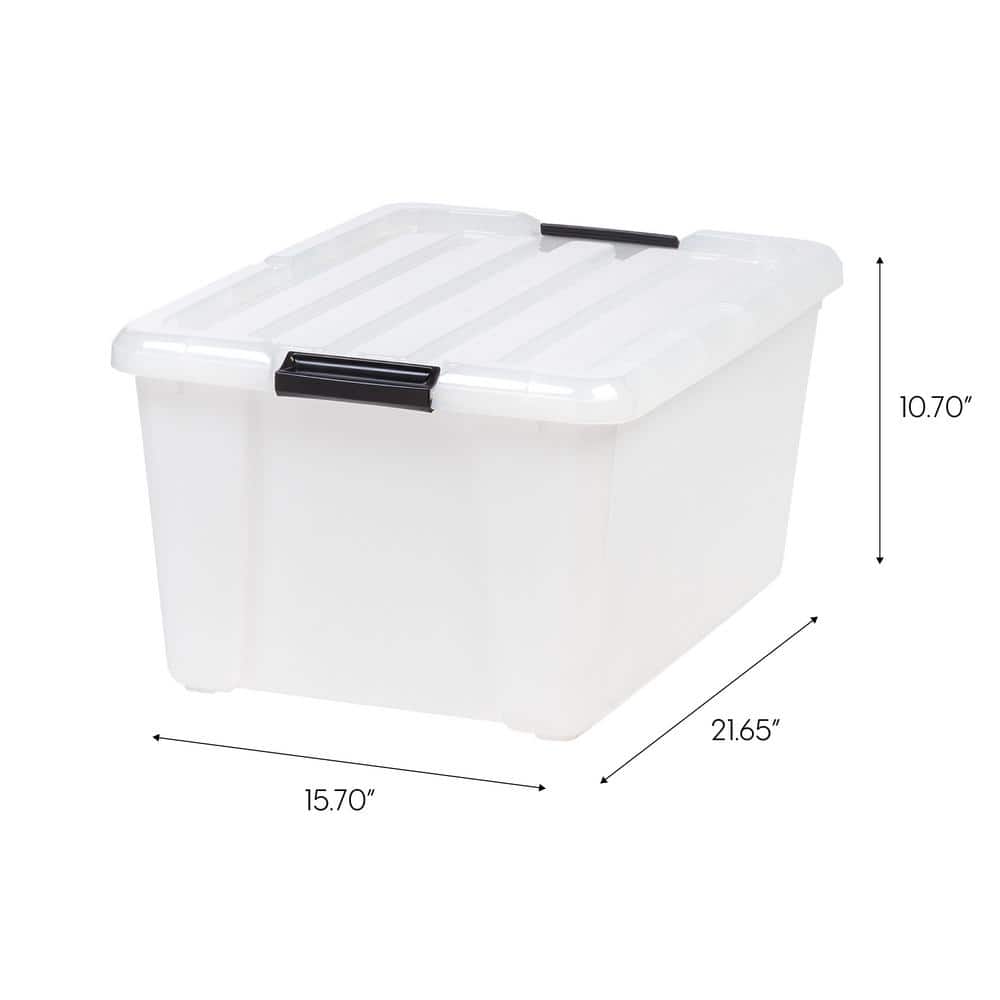 45 Qt./42.6 Gal. Buckle Up Storage Box in Pearl (4-Pack) - Hercitys