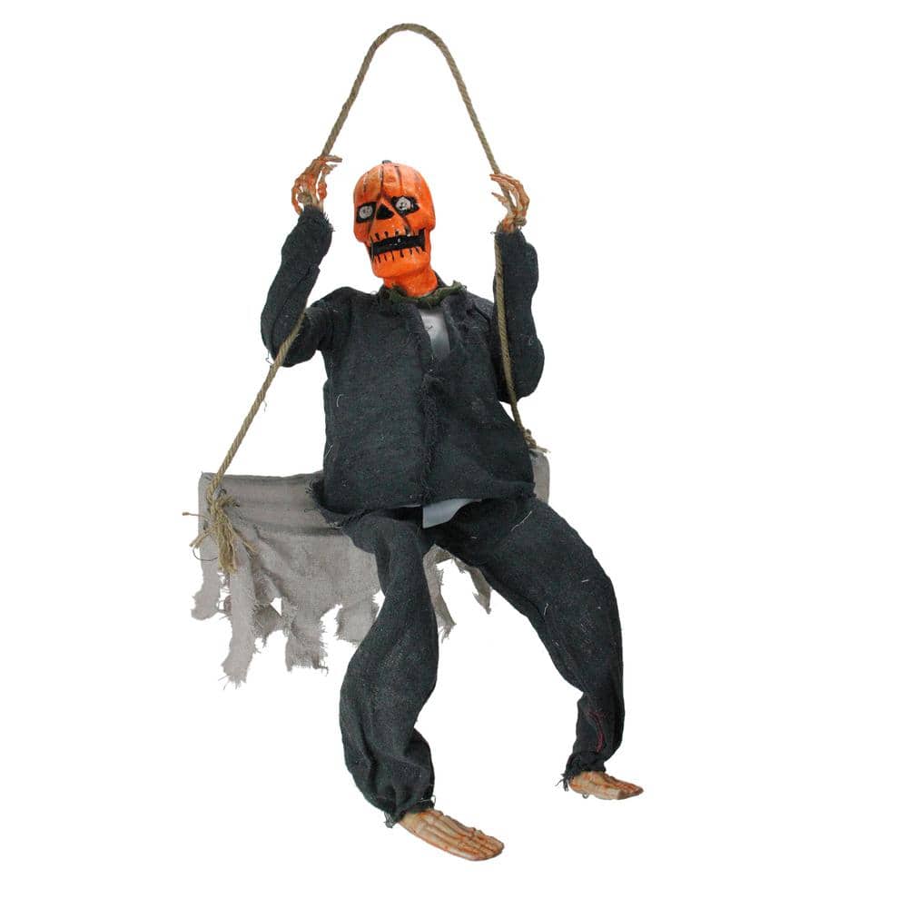 30 in. Hanging Play Swing Pumpkin Man Halloween Decoration - Hercitys