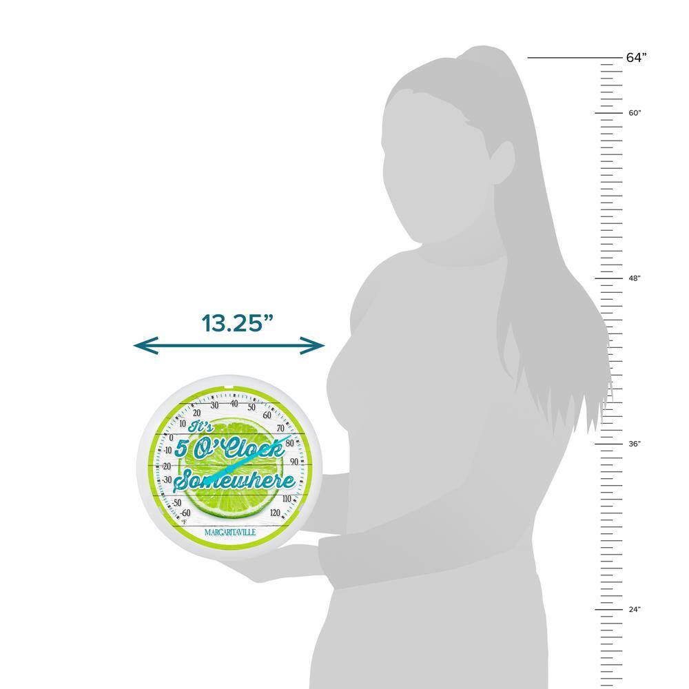 13.25-inch “It’s 5 O’Clock Somewhere” Margaritaville Analog Dial Thermometer - Hercitys